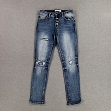 KanCan Size 3/25 Jeans Button Fly Stretch Unique Cute Retro Distressed Wash