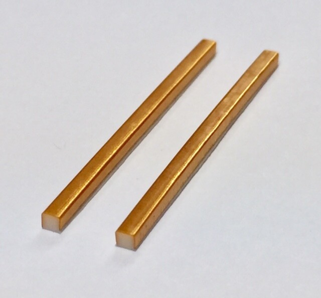 2 ZAC 131767401 ELASTOMERIC CONNECTOR GOLD PLATED 40.5mm L x 1.6mm W