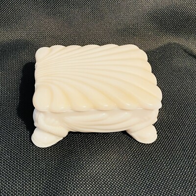 shell cigarettes Cambridge Krystolshell Crown Tuscan Shell Design Pink Milk Glass Cigarette  Box