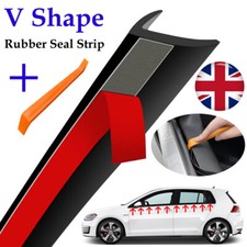 2m Rubber Weatherstrip V-shape Car Door Window Glass Edge Seal Strip Soundproof