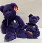 Princess Diana Bears Ty Beanie Buddy 1998 & Ty Beanie Baby 1997 - Vtg Set of 2