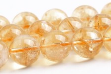 10MM Genuine Natural Light Brown Yellow Citrine Beads Grade A Round Loose Beads