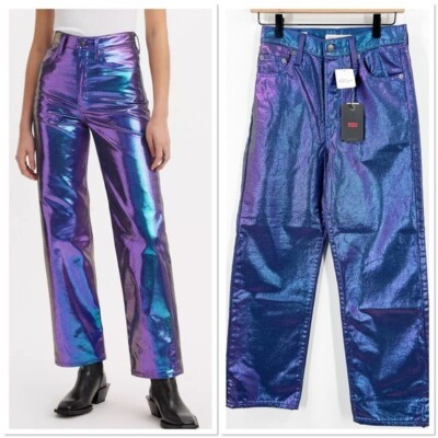 Levi's NWT Premium Candy Coated Ribcage Straight Ankle Jeans Free People Purple