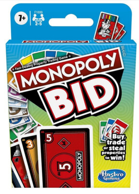 NEU OFFIZIELLES HASBRO MONOPOLY BID KARTENSPIEL EIGENTUM HANDELSSPIEL