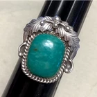 Vintage Native American Navaho Turquoise Sterling Silver ring size 9.5