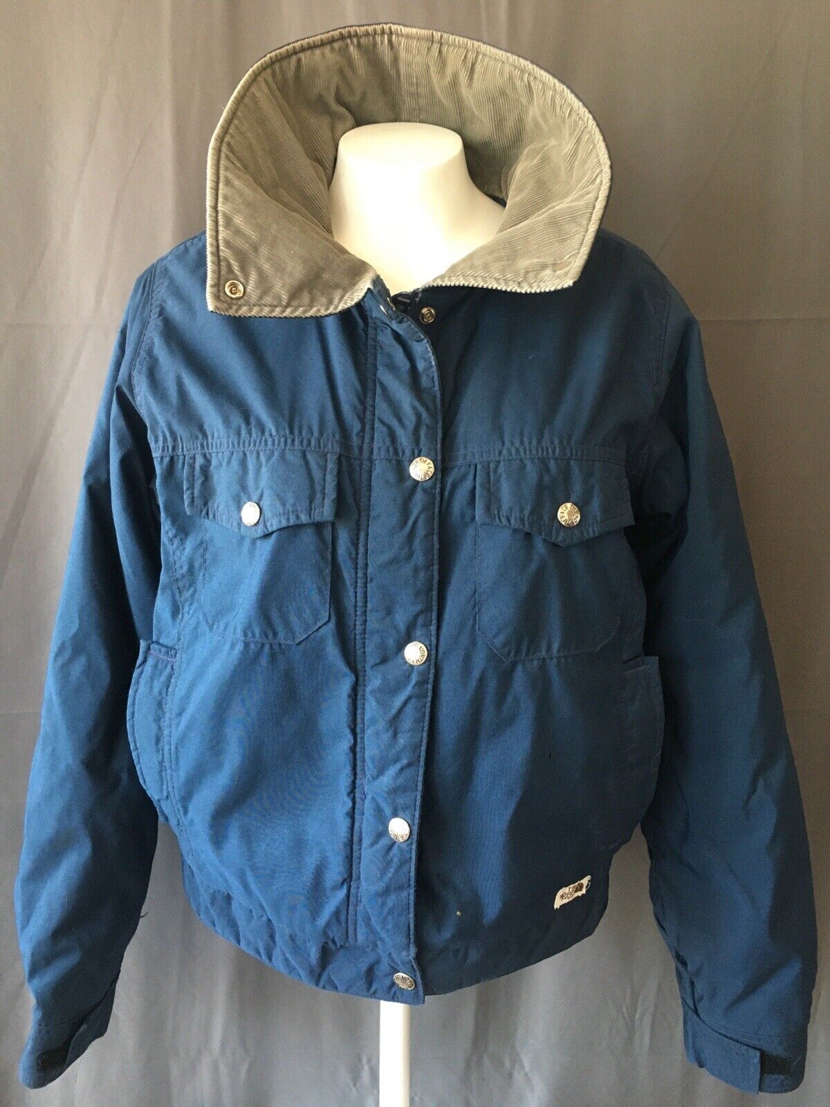 Vintage The North Face Womens Coat Brown Label Made in USA Medium Blue full  zip