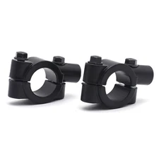 Black 1" 25mm Motorcycle HandleBar 10mm Mirror Thread Mount Holder Clamp Adaptor