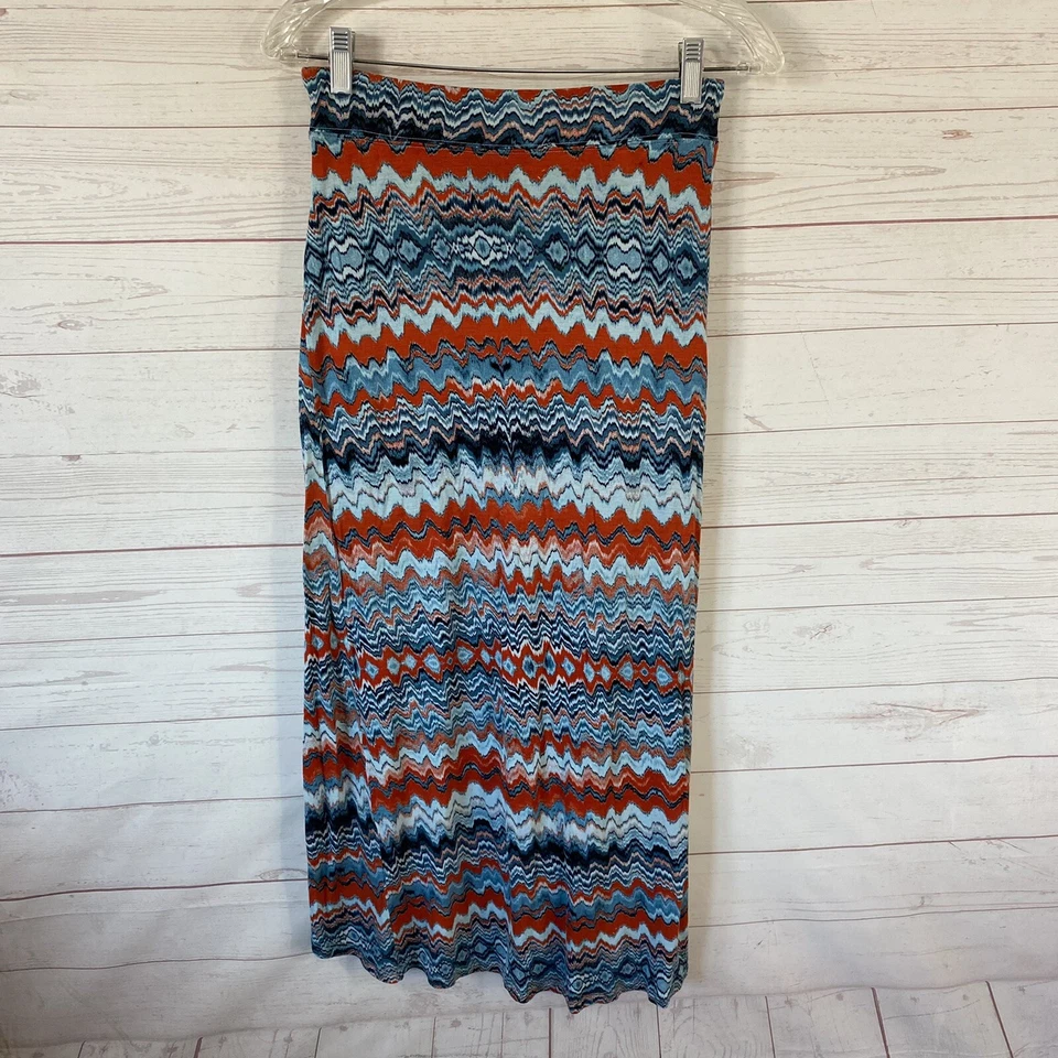 Kensie High Low Mini/Maxi Skirt Small Multicolored Geometric Print Viscose 26x36 - Image 3 of 4