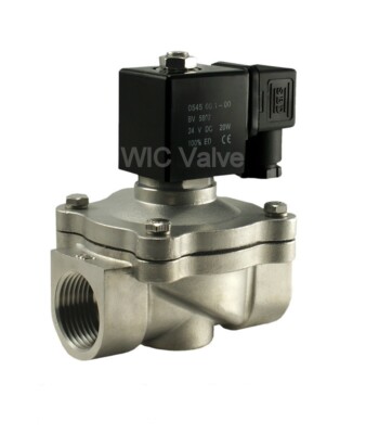 1 Inch Stainless Air Water Electric Zero Differential Solenoid Valve NC 24V DC