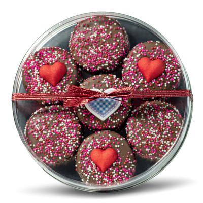 I LOVE YOU Red Valentine Chocolate Dipped Sandwich Cookies | Olde Naples Hand De