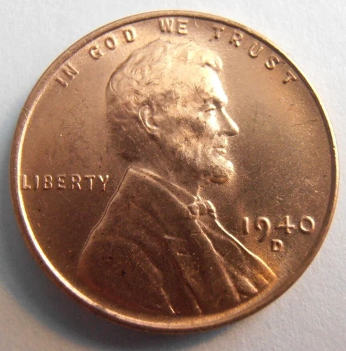 1940 D Lincoln Cent - BU, ONE of several coins available, FREE SHIPPING