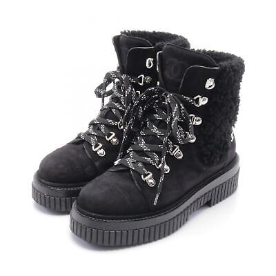 CHANEL Matelasse short lace-up boots #36C G37813 Suede Boa CHANEL Matelasse short lace-up boots #36C G37813 Suede Boa