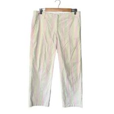 Vintage Lilly Pulitzer Pink Green Stripe Seersucker Cotton Pants Size 8