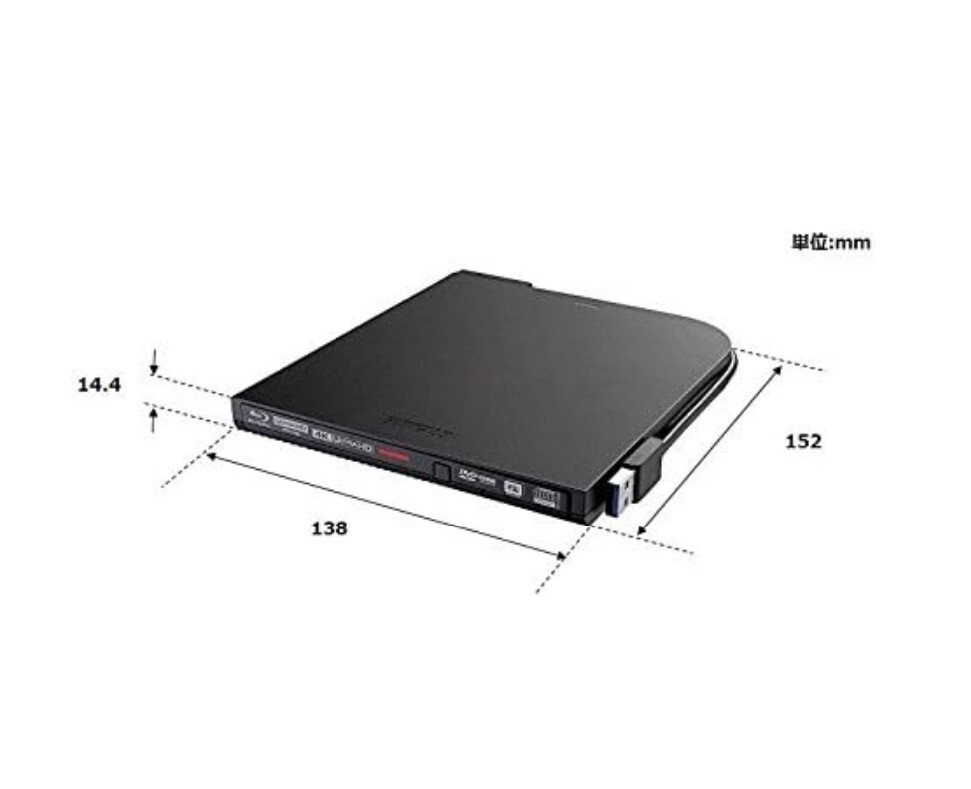 Buffalo UHD BD Portable Blu-ray Drive - Black (BRUHD-PU3-BK