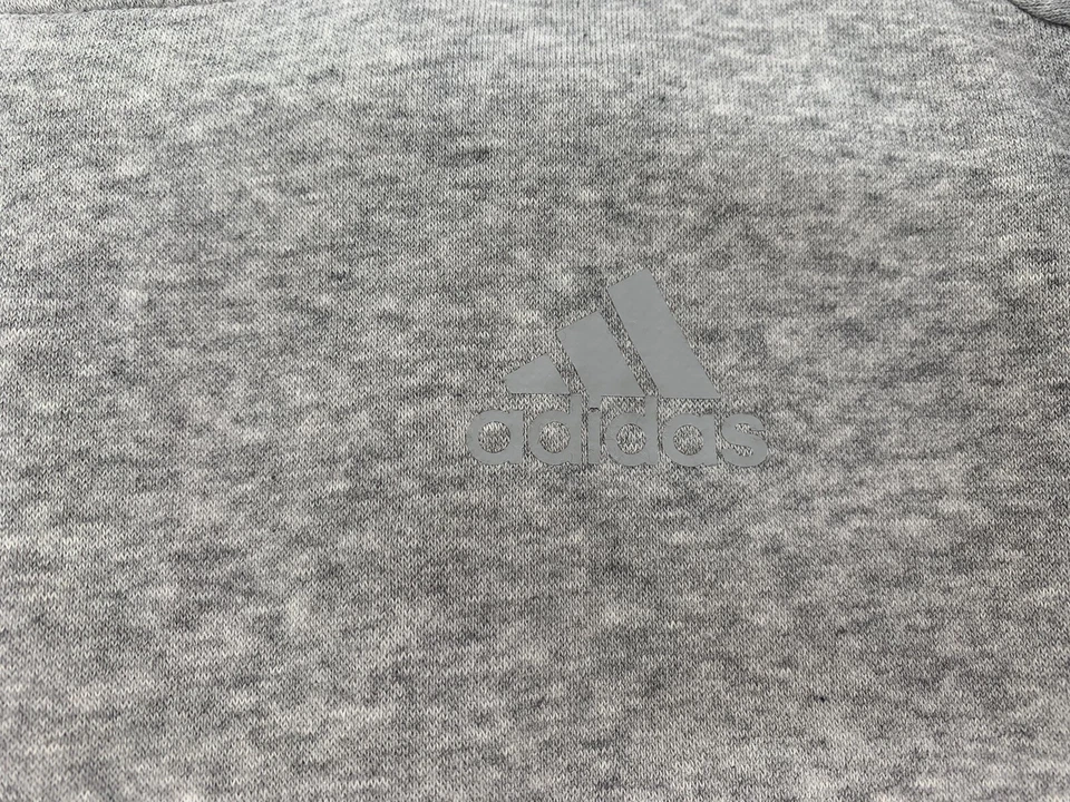 Adidas Women's Cotton Fleece 3 Stripes Crew Neck Gray Sweatshirt Size S DQ1414 - Image 2 of 4