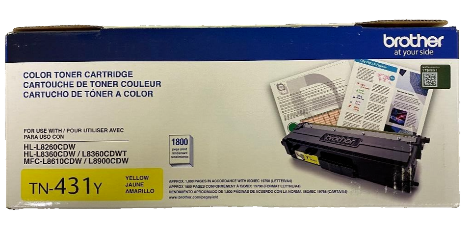 TN431Y - Cartouche laser Brother originale jaune (1 800 pages) main image 1