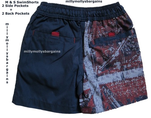 M&S Boys Marks and Spencer Blue Swim Shorts Age 3-4 / 5-6 Years - Picture 4 of 4