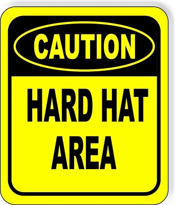 #ad #ad CAUTION Hard Hat Area Metal Aluminum Composite OSHA Safety Sign $36.99