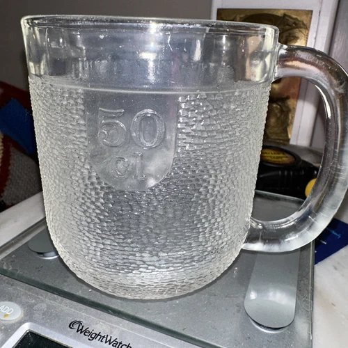 VTG  1 Arabia Finland Iittala Krouvi 50 cl Glass Beer Mug Stein Textured Glass