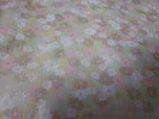 Vintage Glentex sage pink white tan floral oblong scarf 13" x 43"