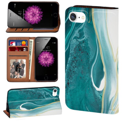 PU Leder Flip Geldbörse Ständer Abdeckung für Apple iPhone SE/6/6S/7/8 Handyhülle 