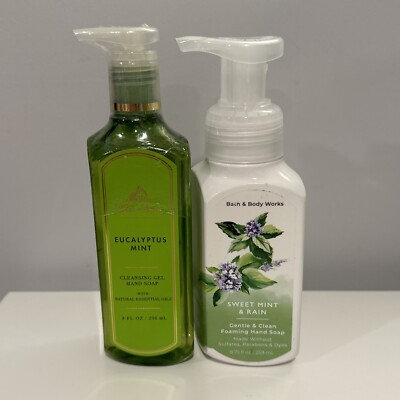 Bath & Body Works Hand Soaps Sweet Mint & Rain 8.75oz - Eucalyptus Mint 8oz