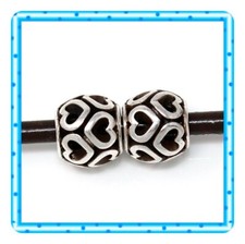 Brighton Open Hearted Hearts MINI Sized Beads Silver Beads Lot of 2 NWOT