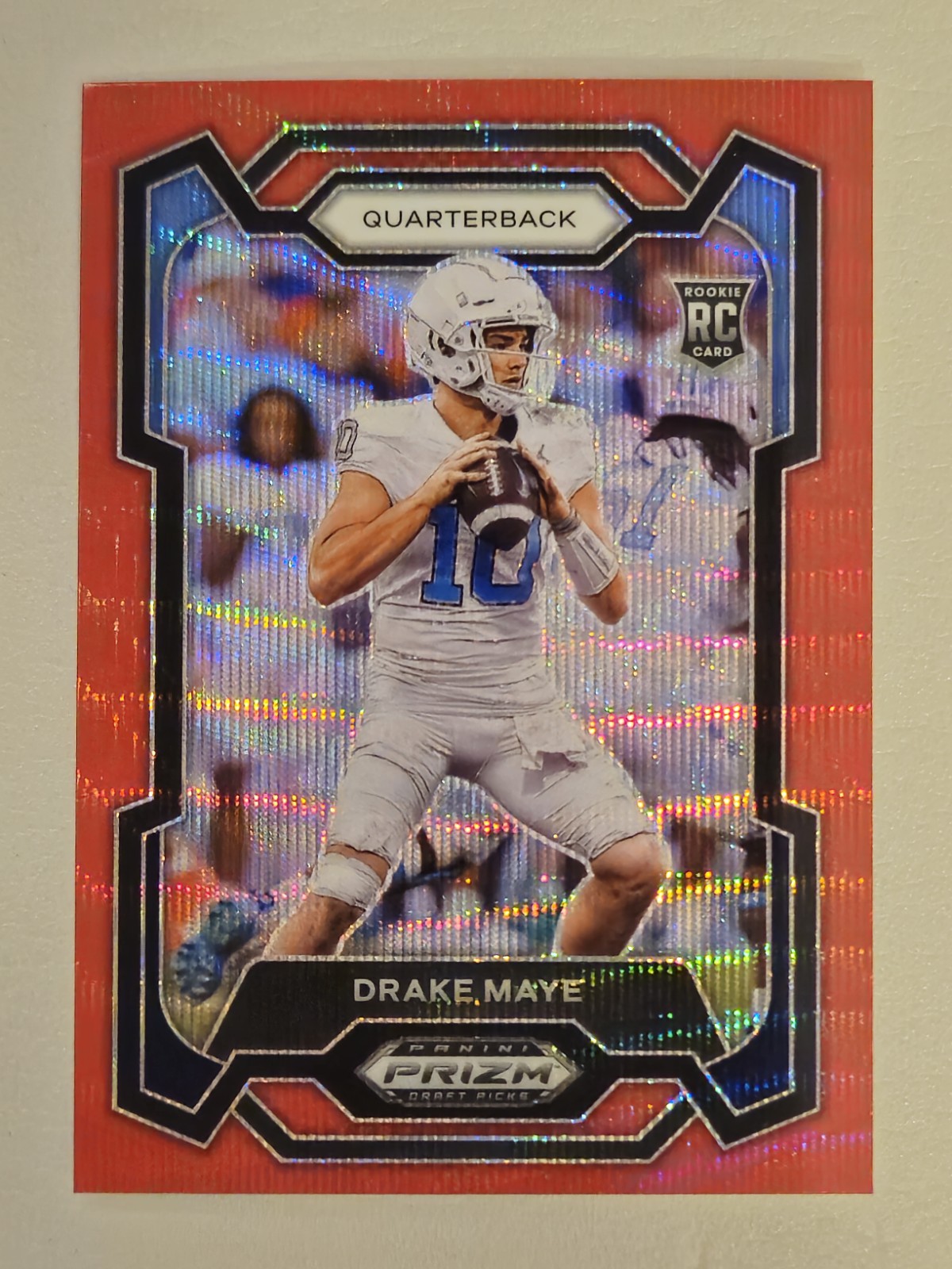 2024 Panini Prizm Draft Picks - Drake Maye #103 Ruby Wave Prizm (RC)