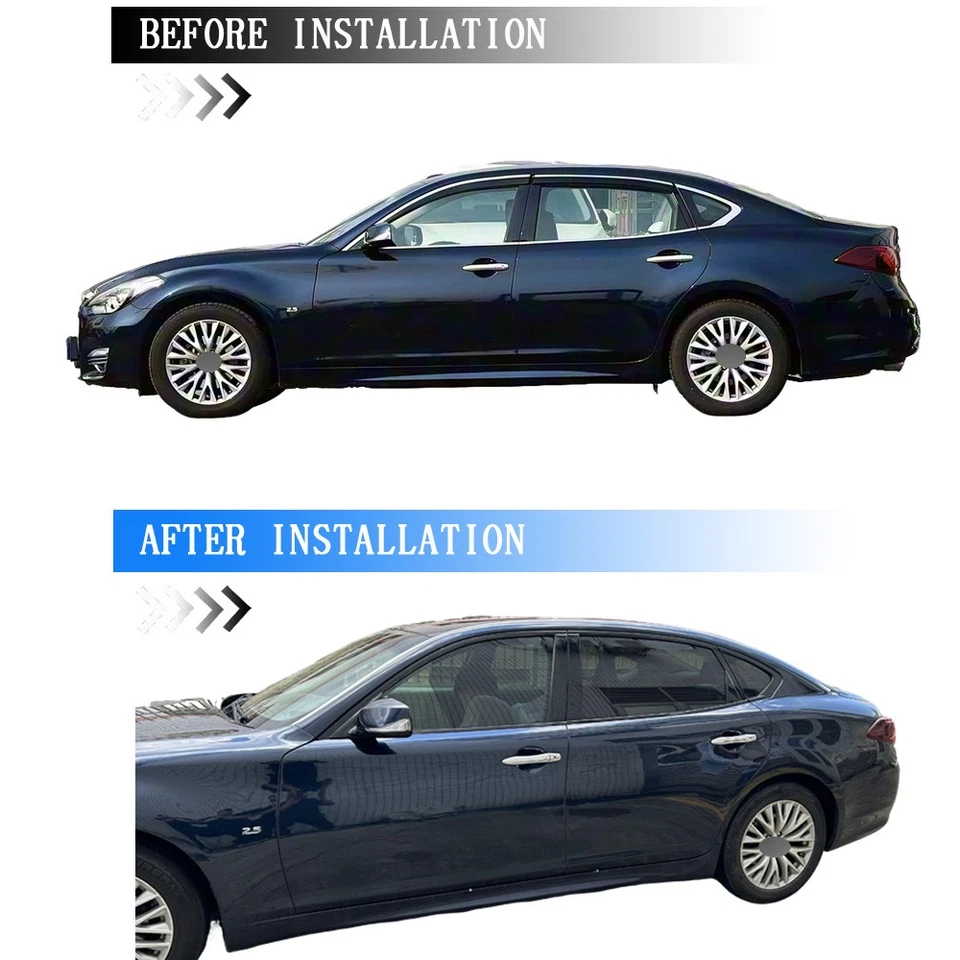 Glossy Black Chrome Delete Window Trims For Infiniti M-Series Y51 M25 M37 Q70 Foto 2 de 4