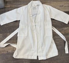 Frette 1860 White Robe Kids Size 6/10 Made In Turkey 100 Cotton Light weight