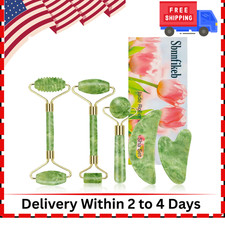 Jade Roller and Gua Sha Set,Gua Sha Facial Tools,Face Roller,Jade Roller for Fac