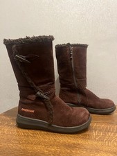 Rocket Dog Slope boots dark chocolate brown Size UK 4 fur lined women's boots