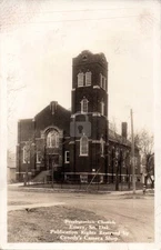 1939 Presbyterian Church Dirt Road Emery S Dakota SD RPPC Photo Postcard COPY