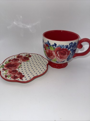 The Pioneer Woman Floral Medley Metal Holder Cups Dessert Plates 9 pc Set - Picture 6 of 17