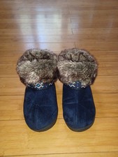 Isotoner Womens Slippers 9.5-10 Faux Fur Lined