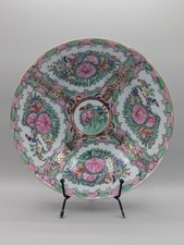 Rare Vintage Hand-Painted Famille Rose Canton Wide Soup Bowl, 9"