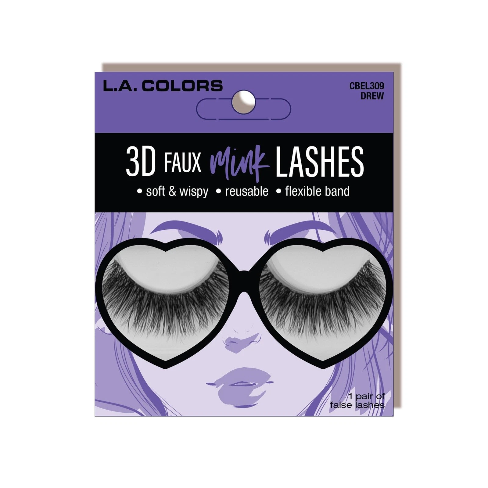 L.A. Colors Dramatilash Eyelashes 3D Faux Mink Lashes - Drew product package