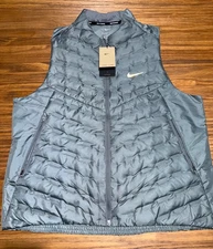 Men’s Size XL-Tall Nike Therma-FIT ADV Repel Down Running Vest Gray  FB7542-084