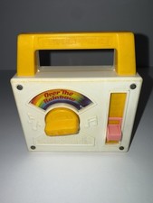 Ancienne boite à musique radio Fisher Price Over the Rainbow 1981 jouet Windup FONCTIONNE