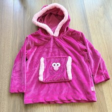 Vintage Sesame Street Elmo Velour Fleece Hoodie Pink Size 24M