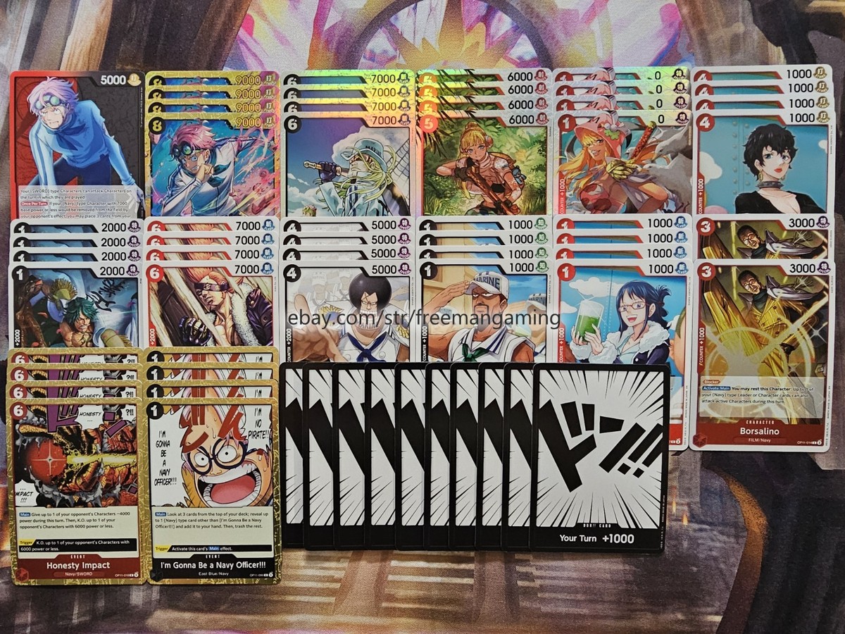 One Piece TCG Koby Deck 61 Card OP11-001 119 Red Black Navy Tournament Ready