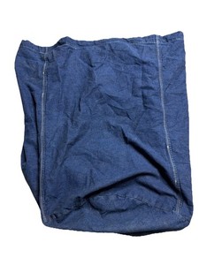 Vintage Dark Blue Denim Laundry Duffle Drawstring Bag Navy Military