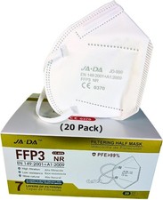 FFP3 Masks Pack of 20, Over 99% Filtration Efficiency - Individually Wrapped