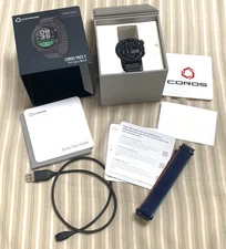 coros pace 2 watch dark navy with original and additional band