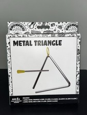 Metal Triangle Percussion Instrument with Rod, 6.22in Diameter, 2-Piece Set