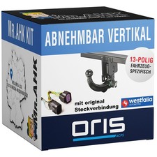 Oris Anhängerkupplung vert. abnehmbar für Skoda Fabia Kombi 08-10 mit 13pol spez