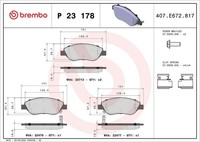 Brembo Bremsbelagsatz, Scheibenbremse P 23 178 FüR Fiat