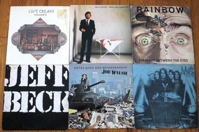 Classic Rock LP Lot of 6 Clapton, Cream, Rainbow, Jeff Beck, Joe Walsh, Mott