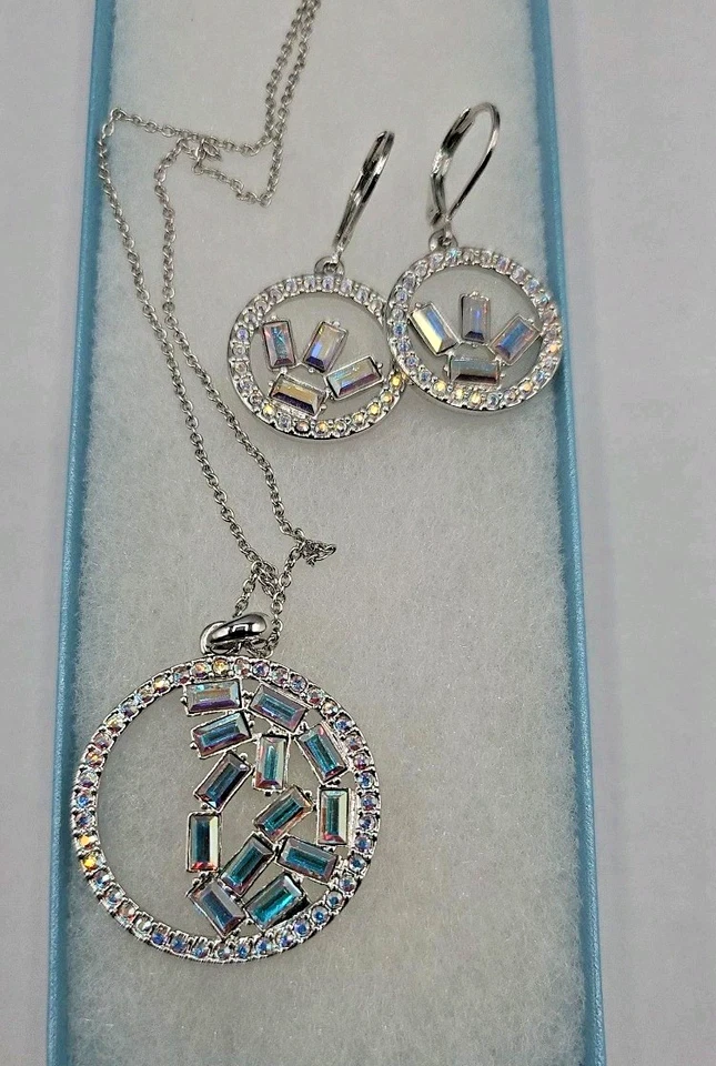 Juego Touchstone Crystal de Swarovski Brillante Romper el Hielo - Collar y Pendientes Foto 4 de 4
