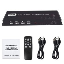 Hotkey 4K 4x1 KVM HDMI Quad Multi-Viewer Display Switch Vedio Wall Controller g